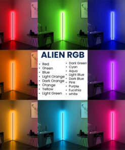 Alternative view of Μοντέρνο Minimal Επιδαπέδιο Μαύρο Φωτιστικό 100cm LED 16 Watt με Ασύρματο Χειριστήριο RF & Dimmer RGB Πολύχρωμο GloboStar ALIEN Design GLOBO-100-8