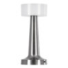 GloboStar® GloboStar® NANNA 76473 Επαναφορτιζόμενο Επιτραπέζιο Φωτιστικό Πορτατίφ LED 1.5W 105lm 120° DC 5V IP44 CCT Ultra Θερμό 1500K - Φυσικό Λευκό 4500K - Ψυχρό Λευκό 6000K Dimmable Ασημί & Λευκό Πλαστικό - Μ9 x Π9 x Υ21cm - 2 Χρόνια Εγγύηση