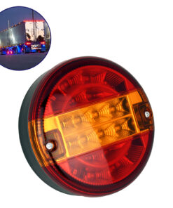 GloboStar® GloboStar® 79927 Πίσω Φανάρι Φορτηγού 20 LED DC 24V Στρογγυλό Universal Αδιάβροχο IP66 Κόκκινο - Πορτοκαλί