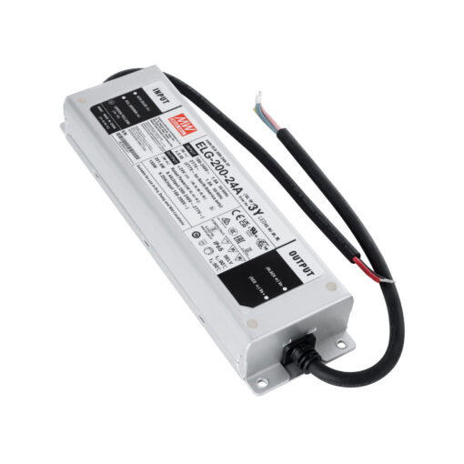 GloboStar® GLOBOSTAR® MEANWELL-ELG-200-24A 90789 Τροφοδοτικό/Μετασχηματιστής SELV 200W 8.4A DC 24V Αδιάβροχο IP65 - AC 220-240V σε DC 24V / Ρυθμιζόμενο από 22.4VDC έως 25.6VDC - Μ24.4 x Π7.1 x Υ3.75cm - 3 Χρόνια Εγγύηση