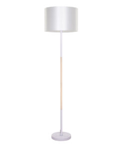 Λευκό Ύφασμα & Μπεζ Ξύλο - Μ40 x Π40 x Υ145cm