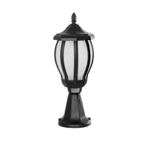 GloboStar® GloboStar® VERDI 203-0231 Vintage Επιδαπέδιο Φωτιστικό Φαναράκι Μονόφωτο 1 x E27 IP44 Μαύρο & Διάφανο Πλαστικό - Μ18 x Π18 x Υ46cm