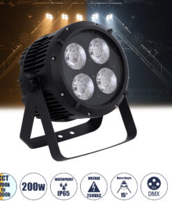 GloboStar® GloboStar® 51119 TYPHON Επαγγελματική Κεφαλή PAR DMX512 200W AC 220V-240V - SPOT - 15° OSRAM LED Αδιάβροχη IP65 - CCT Θερμό Λευκό 2700K - Φυσικό Λευκό 4500K - Ψυχρό Λευκό 6000K - Μαύρο - L23.2 x W22 x H33cm