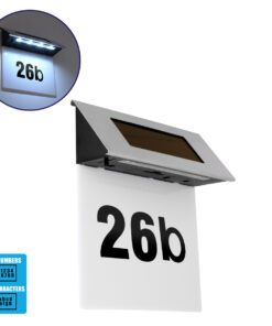 GloboStar® GloboStar® 71485 Αυτόνομο Ηλιακό Φωτιστικό LED SMD 1W 40lm με Ενσωματωμένη Μπαταρία 600mAh - Φωτοβολταϊκό Πάνελ με Αισθητήρα Ημέρας-Νύχτας για Αρίθμηση Διεύθυνσης Δρόμου Αδιάβροχο IP65 Ψυχρό Λευκό 6000K