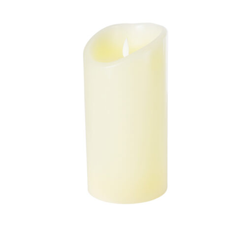 GloboStar® GloboStar® FIREFLAME 79543 Διακοσμητικό Realistic Κερί Παραφίνης με LED Εφέ Κινούμενης Φλόγας - Μπαταρίας & Ασύρματο Χειριστήριο IR Θερμό Λευκό 2700K Dimmable - Φ10 x Υ20cm