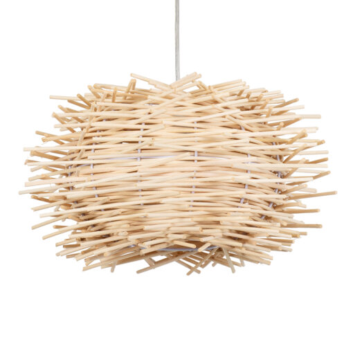 GloboStar® GLOBOSTAR® MINORCA 01730 Boho Κρεμαστό Φωτιστικό Οροφής με Ντουί 1 x E27 AC 220-240V IP20 - Μπεζ - Μ35 x Π35 x Y23cm