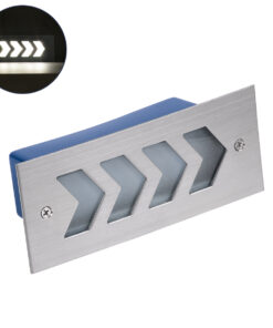 GloboStar® GloboStar® WALLLIGHT-ARINA 90671 Χωνευτό Φωτιστικό Τοίχου LED 6W 690lm 120° DC 24V Αδιάβροχο IP67 Μ17 x Π7 x Υ5.5cm Φυσικό Λευκό 4500K - Ανοξείδωτο Ατσάλι - 3 Years Warranty