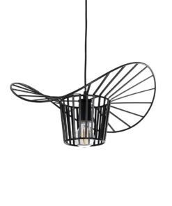 GloboStar® GLOBOSTAR® LUMINOVA 61462 Μοντέρνο Κρεμαστό Φωτιστικό Οροφής με Ντουί 1 x E27 AC 220-240V IP20 - Μαύρο - Μ40 x Π40 x Υ20cm