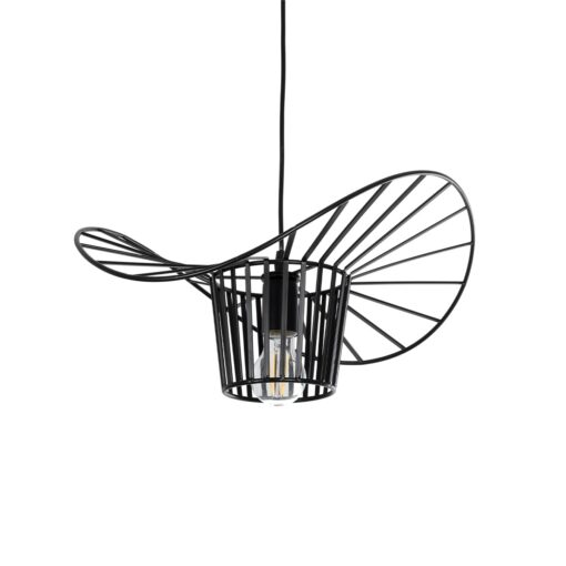 GloboStar® GLOBOSTAR® LUMINOVA 61462 Μοντέρνο Κρεμαστό Φωτιστικό Οροφής με Ντουί 1 x E27 AC 220-240V IP20 - Μαύρο - Μ40 x Π40 x Υ20cm