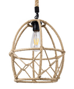 GloboStar® GLOBOSTAR® TELAN 01615 Vintage Κρεμαστό Φωτιστικό Οροφής με Ντουί 1 x E27 AC 220-240V IP20 - Μπεζ - Μ30 x Π30 x Υ38cm