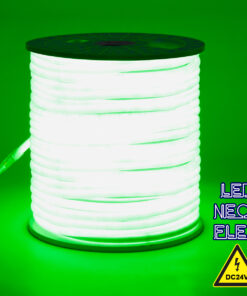 GloboStar® GloboStar® 70584 TUBE 360° Degree Neon Flex Epistar LED SMD 2835 1m 12W/m 120LED/m 840lm/m 360° DC 24V Αδιάβροχη IP68 Πράσινο Dimmable