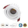 GloboStar® GloboStar® LEO-R 60284 Χωνευτό LED Spot Downlight TrimLess Φ8.5cm 10W 1300lm 38° AC 220-240V IP20 Φ8.5 x Υ6.6cm - Στρόγγυλο - Κινούμενο - Λευκό & Anti-Glare HoneyComb - Φυσικό Λευκό 4500K - Bridgelux COB - 5 Years Warranty