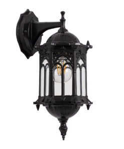 GloboStar® GLOBOSTAR® DARCY 00657 Vintage Φωτιστικό Τοίχου - Απλίκα με Ντουί 1 x E27 AC 220-240V IP20 - Μαύρο - Μ15.5 x Π15.5 x Υ34.5cm