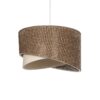 GloboStar® GLOBOSTAR® LILI 203-0177 Μοντέρνο Κρεμαστό Φωτιστικό Οροφής με Ντουί 1 x E27 AC 220-240V IP20 - Καφέ & Μπεζ - Μ30 x Π30 x Υ22cm
