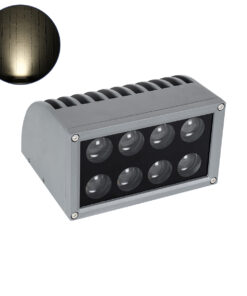 GloboStar® GloboStar® FLOOD-DENA 90486 Επιτοίχιος Προβολέας Wall Washer για Φωτισμό Κτιρίων - Απλίκα & Δαπέδου LED 16W 1520lm 5° DC 24V Αδιάβροχο IP67 Μ15.5 x Π13 x Υ9.1cm Φυσικό Λευκό 4500K - Γκρι Ανθρακί - 3 Years Warranty