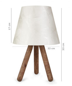 GloboStar® GloboStar® CAP 204-0069 Μοντέρνο Eπιτραπέζιο Φωτιστικό Πορτατίφ Μονόφωτο 1 x E27 IP20 Καφέ Ξύλο με Λευκό Ύφασμα - Μ22 x Π22 x Υ33cm