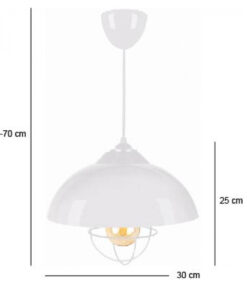 GloboStar® GLOBOSTAR® INDUSTRY 204-0111 Μοντέρνο Κρεμαστό Φωτιστικό Οροφής με Ντουί 1 x E27 AC 220-240V IP20 - Λευκό - Μ30 x Π30 x Υ25cm