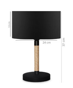 Μπεζ Σχοινί με Μαύρο Ύφασμα - Μ24 x Π24 x Υ37cm