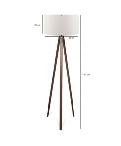 GloboStar® SAGA 204-0032 Μοντέρνο Eπιδαπέδιο Φωτιστικό Μονόφωτο 1 x E27 IP20 Καφέ Ξύλο με Λευκό Ύφασμα - Μ38 x Π38 x Υ140cm 17 ayd 2945 3