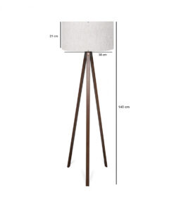 GloboStar® SAGA 204-0035 Μοντέρνο Eπιδαπέδιο Φωτιστικό Μονόφωτο 1 x E27 IP20 Καφέ Ξύλο με Λευκό Ύφασμα - Μ38 x Π38 x Υ140cm 17 ayd 2953 3