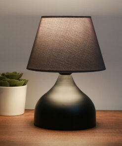 Alternative view of GloboStar® MICKEY 204-0059 Μοντέρνο Eπιτραπέζιο Φωτιστικό Πορτατίφ Μονόφωτο 1 x E27 IP20 Μαύρο Μέταλλο με Μαύρο Ύφασμα - Μ22 x Π22 x Υ30cm