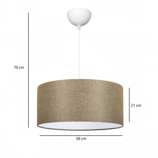 GloboStar® GLOBOSTAR® LOFTY 204-0090 Μοντέρνο Κρεμαστό Φωτιστικό Οροφής με Ντουί 1 x E27 AC 220-240V IP20 - Μπεζ - Μ38 x Π38 x Υ26cm