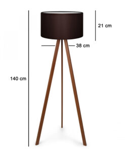 GloboStar® SAGA 204-0034 Μοντέρνο Eπιδαπέδιο Φωτιστικό Μονόφωτο 1 x E27 IP20 Καφέ Ξύλο με Καφέ Ύφασμα - Μ38 x Π38 x Υ140cm 16 ayd 3194 2