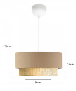 GloboStar® GLOBOSTAR® BIGGIE 204-0096 Μοντέρνο Κρεμαστό Φωτιστικό Οροφής με Ντουί 1 x E27 AC 220-240V IP20 - Μπεζ - Μ30 x Π30 x Υ16cm