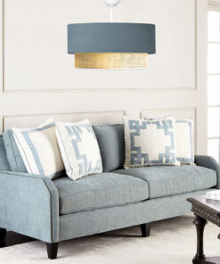 Alternative view of GLOBOSTAR® BIGGIE 204-0094 Μοντέρνο Κρεμαστό Φωτιστικό Οροφής με Ντουί 1 x E27 AC 220-240V IP20 - Μπλε & Μπεζ - Μ30 x Π30 x Υ16cm