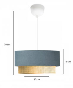 GloboStar® GLOBOSTAR® BIGGIE 204-0094 Μοντέρνο Κρεμαστό Φωτιστικό Οροφής με Ντουί 1 x E27 AC 220-240V IP20 - Μπλε & Μπεζ - Μ30 x Π30 x Υ16cm