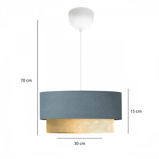 GloboStar® GLOBOSTAR® BIGGIE 204-0094 Μοντέρνο Κρεμαστό Φωτιστικό Οροφής με Ντουί 1 x E27 AC 220-240V IP20 - Μπλε & Μπεζ - Μ30 x Π30 x Υ16cm