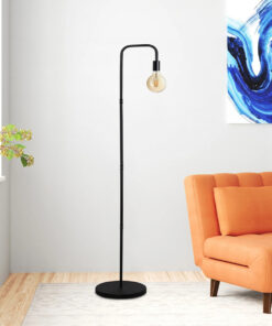 Alternative view of GloboStar® SNAKE 204-0053 Μοντέρνο Eπιδαπέδιο Φωτιστικό Μονόφωτο 1 x E27 IP20 Μαύρο Μέταλλο - Μ25 x Π25 x Υ151cm