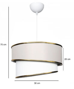 GloboStar® GLOBOSTAR® CYCLOP 204-0102 Μοντέρνο Κρεμαστό Φωτιστικό Οροφής με Ντουί 1 x E27 AC 220-240V IP20 - Μπεζ & Λευκό - Μ30 x Π30 x Υ24cm