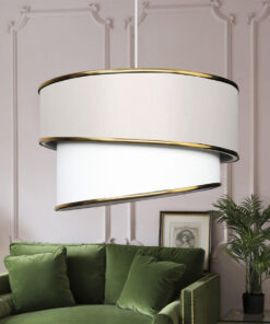 Alternative view of GLOBOSTAR® CYCLOP 204-0102 Μοντέρνο Κρεμαστό Φωτιστικό Οροφής με Ντουί 1 x E27 AC 220-240V IP20 - Μπεζ & Λευκό - Μ30 x Π30 x Υ24cm