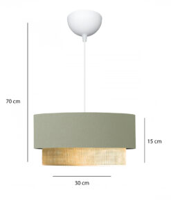 GloboStar® GLOBOSTAR® BIGGIE 204-0097 Μοντέρνο Κρεμαστό Φωτιστικό Οροφής με Ντουί 1 x E27 AC 220-240V IP20 - Λαδί & Μπεζ - Μ30 x Π30 x Υ16cm