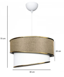 GloboStar® GLOBOSTAR® CYCLOP 204-0104 Μοντέρνο Κρεμαστό Φωτιστικό Οροφής με Ντουί 1 x E27 AC 220-240V IP20 - Μπεζ & Λευκό - Μ30 x Π30 x Υ24cm