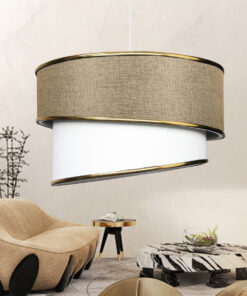 Alternative view of GLOBOSTAR® CYCLOP 204-0104 Μοντέρνο Κρεμαστό Φωτιστικό Οροφής με Ντουί 1 x E27 AC 220-240V IP20 - Μπεζ & Λευκό - Μ30 x Π30 x Υ24cm