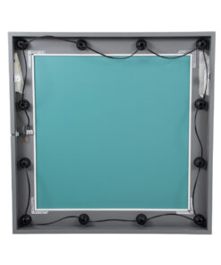 GloboStar® MAKEUP MIRROR-80x80-6 Μοντέρνος Καθρέπτης Μακιγιάζ με Πλαίσιο Φυσικού Ξύλου με Διακόπτη On/Off 12 x E27 AC220-240V - Μ80 x Π7 x Υ80cm - Γκρι Ανθρακί 16 b05c0b 80x80 7