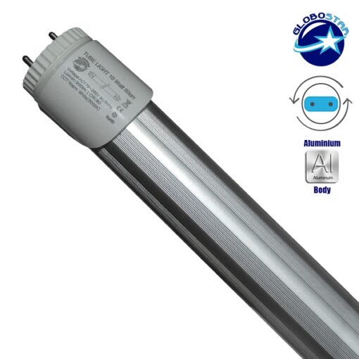 GloboStar® GloboStar® 76187 Λάμπα LED Τύπου Φθορίου T8 Αλουμινίου Τροφοδοσίας Δύο Άκρων 150cm 25W 230V 2300lm 180° με Καθαρό Κάλυμμα Θερμό Λευκό 3000K