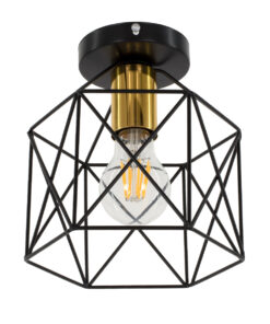 GloboStar® GLOBOSTAR® TRON 00792 Μοντέρνο Φωτιστικό Οροφής με Ντουί 21 x E27 AC 220-240V IP20 - Μαύρο & Χρυσό - Μ18 x Π18 x Υ19.5cm