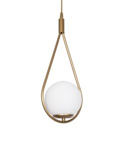 GloboStar® GLOBOSTAR® DROP 201-0034 Vintage Κρεμαστό Φωτιστικό Οροφής με Ντουί 1 x E27 AC 220-240V IP20 - Χρυσό & Λευκό - Μ20 x Π15 x Υ47cm