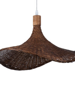 GloboStar® GLOBOSTAR® CUBA 01718 Boho Κρεμαστό Φωτιστικό Οροφής με Ντουί 1 x E27 AC 220-240V IP20 - Καφέ - Μ43 x Π43 x Y30cm