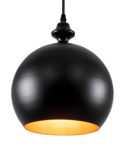 GloboStar® GLOBOSTAR® ROCKFORD 01287-B Μοντέρνο Κρεμαστό Φωτιστικό Οροφής με Ντουί 1 x E27 AC 220-240V IP20 - Μαύρο & Χρυσό - Μ24 x Π24 x Y27cm