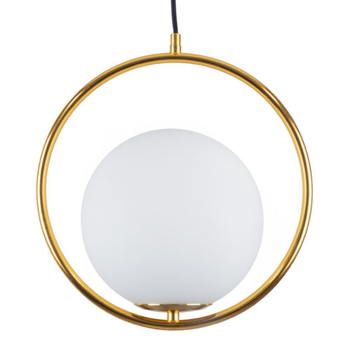 GloboStar® GLOBOSTAR® MADRID 00932 Μοντέρνο Κρεμαστό Φωτιστικό Οροφής με Ντουί 1 x E27 AC 220-240V IP20 - Χρυσό & Λευκό - Μ30 x Π20 x Υ30cm