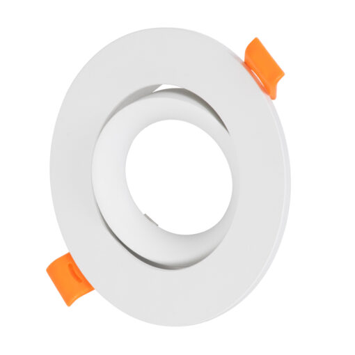 GloboStar® GloboStar® OMEGA 60634 Χωνευτό Κινούμενο Στρόγγυλο Σποτ Οροφής για Λάμπα MR16/GU10 - IP20 - Χυτό Αλουμίνιο - Φ10.5 x Υ2.2cm - Λευκό - 5 Years Warranty