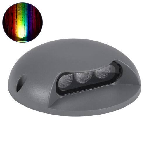 GloboStar® GLOBOSTAR® STEP-LUNA 90624 Αρχιτεκτονικό Φωτιστικό Διαδρόμου/Σκαλοπατιού LED 6W 600lm 10° DC 24V Αδιάβροχο IP65 RGB DMX512 Dimmable - Γκρι Ανθρακί - Φ12 x Υ3cm - 3 Χρόνια Εγγύηση