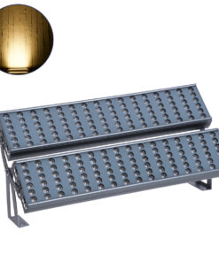 GloboStar® GloboStar® FLOOD-TENA 90225 Προβολέας Wall Washer για Φωτισμό Κτιρίων LED 192W 17280lm 10° DC 24V Αδιάβροχο IP65 L68.5 x W33 x H24cm Θερμό Λευκό 2700K - Ασημί - 3 Years Warranty