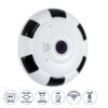 GloboStar® GloboStar® 86027 Επιτοίχια IP Camera 1080P WiFi 360° Μοιρών - Νυχτερινή Όραση με LED IR - Διπλή Κατέυθυνση Ομιλίας - Ανιχνευτή Κίνησης - Νυχτερινή Λήψη - Λευκό Μαύρο