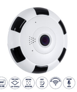 GloboStar® GloboStar® 86027 Επιτοίχια IP Camera 1080P WiFi 360° Μοιρών - Νυχτερινή Όραση με LED IR - Διπλή Κατέυθυνση Ομιλίας - Ανιχνευτή Κίνησης - Νυχτερινή Λήψη - Λευκό Μαύρο