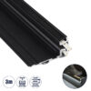 GloboStar® GloboStar® STAIR-PROFILE 70843-3M Προφίλ Αλουμινίου - Βάση & Ψύκτρα Ταινίας LED με Μαύρο Φιμέ Κάλυμμα - Χρήση σε Σκαλοπάτια - Πατητό Κάλυμμα - Μαύρο - 3 Μέτρα - Μ300 x Π8 x Υ3.2cm